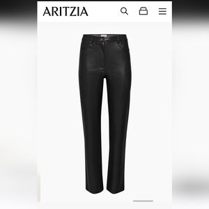 Aritzia Wilfred Vegan Leather Straight Leg Pant Black Size 8